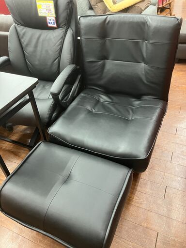 ハイバックソファ 1Pソファ オットマン付き No.902● ※現金、クレジット、スマホ決済対応※