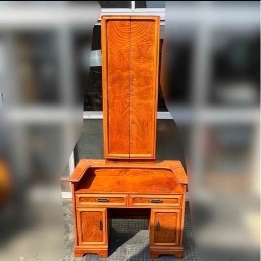 k315601 【感謝価格】化粧台 鏡台 家具 ドレッサー ドレッサー 昭和レトロ 木製ドレッサー メイク台 三面鏡 中古 現物品 アンティーク