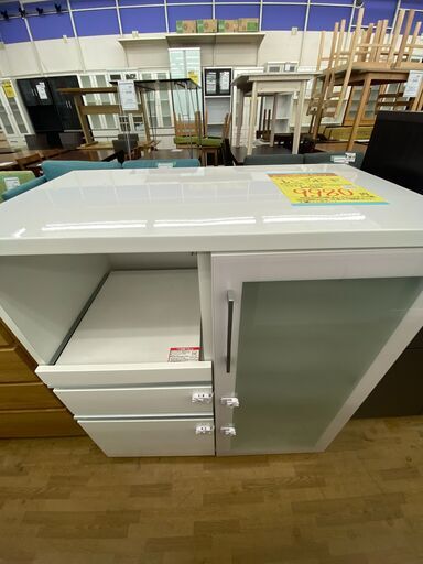 【ドリーム川西店御来店限定】  レンジボード ホワイト H1010×W883×D505 クリーニング済み 【2001280255600456】