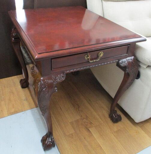 R522 CENTURY 製 アンティークサイドテーブル、引出し付、幅61cm Used
