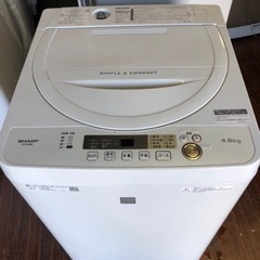 北九州市内保証無料　保証付き　シャープ 4．5kg全自動洗濯機 ...