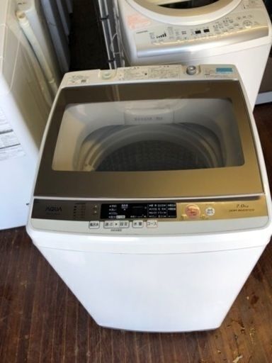 市内配送設置無料　AQUA アクア AQW-GV700E(W) [全自動洗濯機 ガラストップシリーズ 7kg ホワイト]