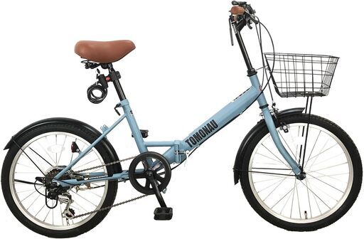 20インチ折り畳み自転車 新品 未使用 シマノ6段変速 カゴ ワイヤー錠 ライト付き