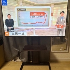 美品 ASTEX 50V型 4K/HDR対応 チューナーレス スマートテレビ AX-MSK50 2023年製 テレビスタンド付き 店舗引取歓迎