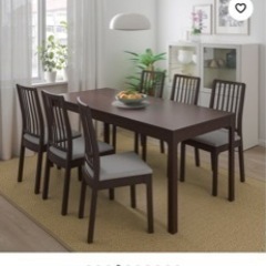 【取引相手決定】値引！IKEA伸長式ダイニングテーブル（ダークブ...