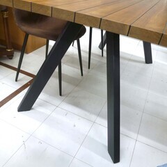 ダイニングセット 4人掛け ヴィンテージ調 テーブル幅約160cm アイアンフレーム イス4脚 食卓セット 家具 苫小牧西店