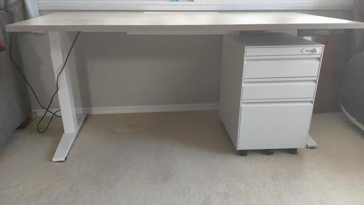 電動昇降デスク+ワゴンセット Herman Miller RATIO Freestanding Desk + CK8 Pedestal