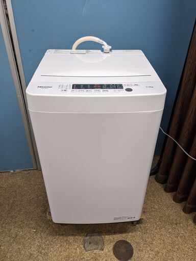 Hisense 全自動電気洗濯機 5.5kg 2022年製 HW-K55E 新設計パルセーター/シャワー水流/洗濯板式ステンレス槽