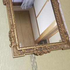 オシャレアンティーク家具 壁掛けミラー/鏡