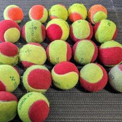 テニスボール レッドボール17個、オレンジボール5個