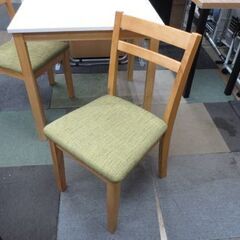 幅70㎝ 2人掛け ダイニングセット 椅子2脚付き ホワイト天板 椅子グリーン ニトリ 札幌 北20条店