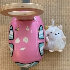 子ども用室内乗り物とすみっこ体洗い用のセット