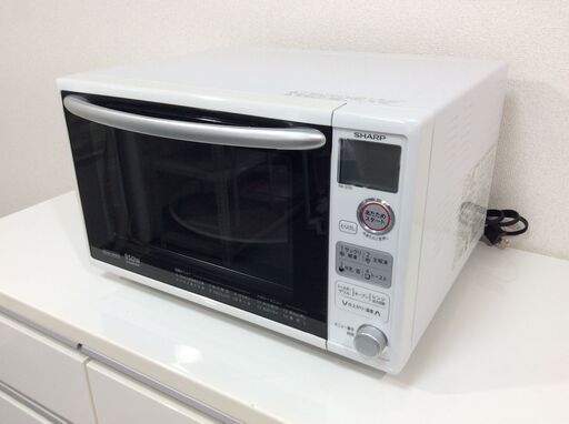 （3/18受渡済）JT8443【SHARP/シャープ オーブンレンジ】2017年製 RE-S7D-W 家電 キッチン ターンテーブル 縦開き