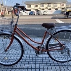 【26インチ自転車】外装6段変速　前後タイヤ、チェーン、前かご、グリップ新品❗️スペアキーあり　若林自転車　浜大津店　SALE中❗️