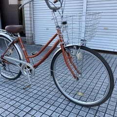 【26インチ自転車】外装6段変速　前後タイヤ、チェーン、前かご、グリップ新品❗️スペアキーあり　若林自転車　浜大津店　SALE中❗️