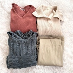 【ネット決済】春ニット🌸 レザースカート