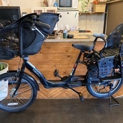 【前輪タイヤ・チェーン新品！】LEDオートライト　内装3段　20インチ子供乗せ自転車　マットブラック