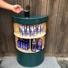 ドラム缶　テーブル　棚　レトロ感　おしゃれ棚　リメイク