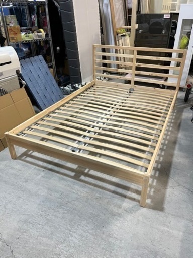 定価73,190円】 IKEA ベッドフレーム ダブル ダブルベット 収納付き