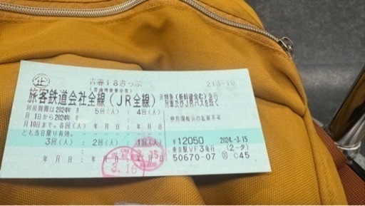 青春18きっぷ3回分　手渡し　返却不要