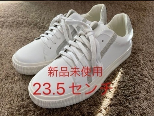 白　スニーカー　靴　新品未使用　キレイめ　グリッター