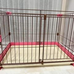 ペット 小型犬 犬 ゲージ ピンク