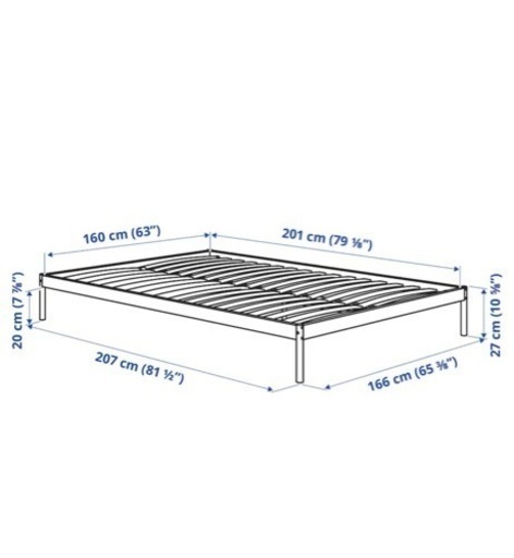 IKEA クィーンサイズ　マットレス\u0026ベットフレーム