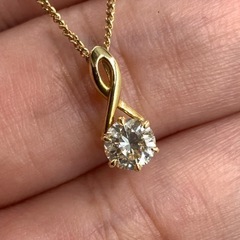 K18 18金　ダイヤモンド　一粒　ネックレス　2.3g ダイヤ...