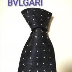 BVLGARI ブルガリ ネクタイ 濃紺 ドット柄 キズあり 