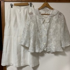 【STUDIO ALPHA】白　スカート　セットアップ　3点セッ...