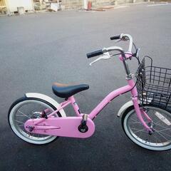 16インチ　白/ピンク　子供自転車