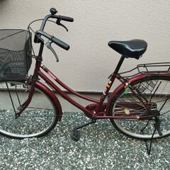 自転車　27インチ（赤）　SANTOS　ママチャリ