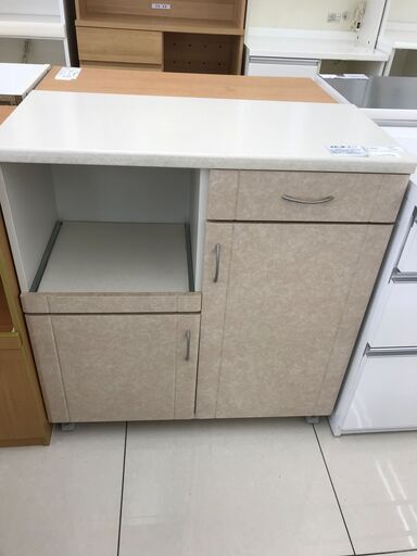 ☆ジモティ割あり☆ キャスター付きレンジ台 サーモンピンク H92×D44 