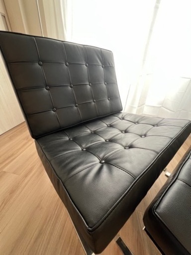 3月末まで】リプロダクト バルセロナチェア(オットマン付き) 1人掛けソファ