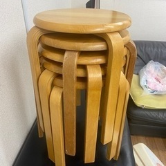 木製丸椅子5脚