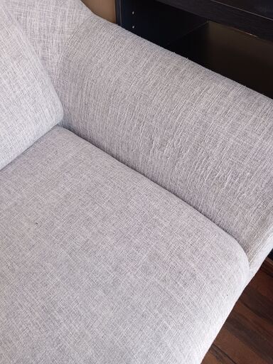 【送料込み】2人掛けソファ 布張り ファブリック グレー ベージュ ファブリック 2人掛けソファ グレージュ 布張り サイズ（約）幅142×奥