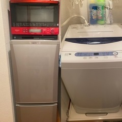 三菱冷蔵庫　HITACHI電子レンジ　洗濯機　Tiger炊飯器