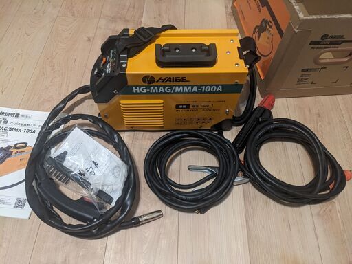 HAIGE(ハイガー) 溶接機 半自動 100V インバーター 小型 軽量 50/60Hz HG-MAGMMA-100A 溶接マスク