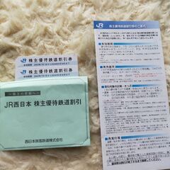 （済）JR西日本 株主優待鉄道割引券2枚