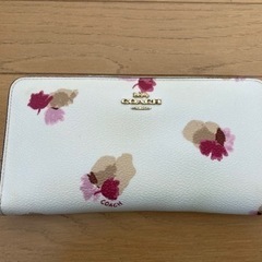 COACH コーチ 長財布 オフホワイト花柄