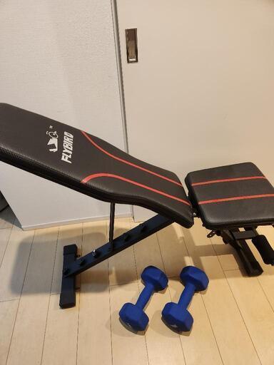 【お値下げしました！】トレーニングベンチ、ダンベル10kg