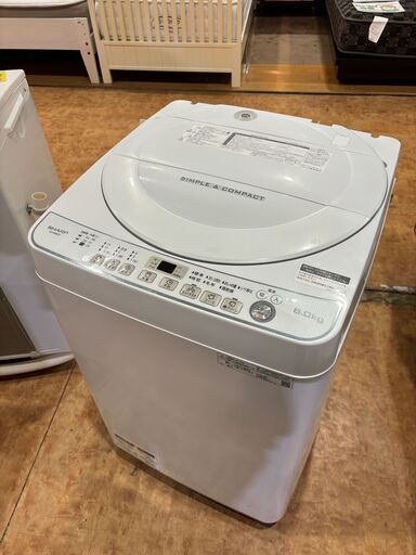 ✨安心の分解洗浄済✨SHARP 2019年製 6.0Kg洗濯機 ES-G60UC 【愛市I4S032299-007】