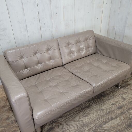 4/8 終 IKEA/イケア LANDSKRONA ランズクローナ 2人掛けソファ 合皮 W164×D89×H78cm 24c菊TK