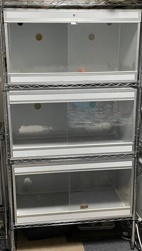 爬虫類ケージ3個＋メタルラック(バラ売り可)