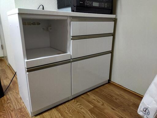 【受付終了】定価￥43,590 食器棚 キッチンカウンター ホワイト LOOP1