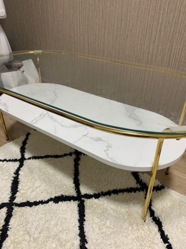 【フランフラン】 ガラステーブル 95cm