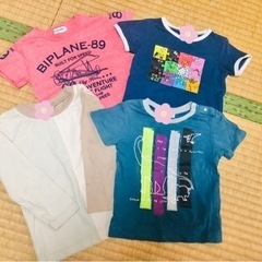 90センチTシャツ3枚、95センチロンT１枚