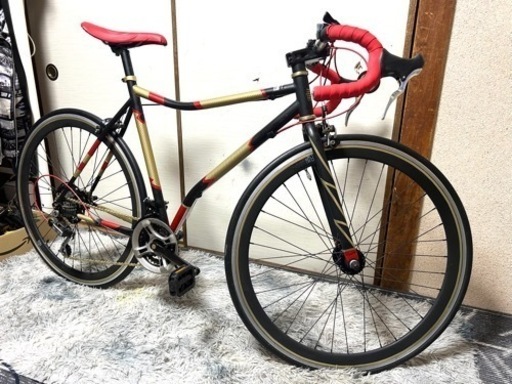 ロードバイク27インチHIGH.VOLTAGE、SHIMANO18段変速、新品部品多数