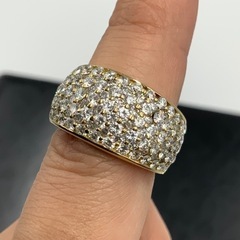 750 18金 ダイヤモンドリング ハーフエタニティ 18.1g ダイヤ6.12ct