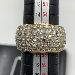 750 18金 ダイヤモンドリング ハーフエタニティ 18.1g ダイヤ6.12ct